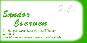 sandor cserven business card